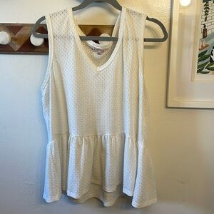 White eyelit tank top
